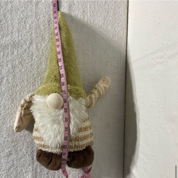 5/$25 Plush Gnome With Fuzzy Green Hat & Striped Shirt - Picture 15 of 15